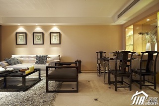 公寓时尚暖色调富裕型140平米以上客厅餐桌图片
