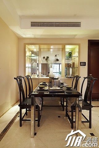 公寓时尚暖色调富裕型140平米以上餐厅隔断餐桌图片