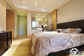公寓时尚暖色调富裕型140平米以上卧室隔断床图片