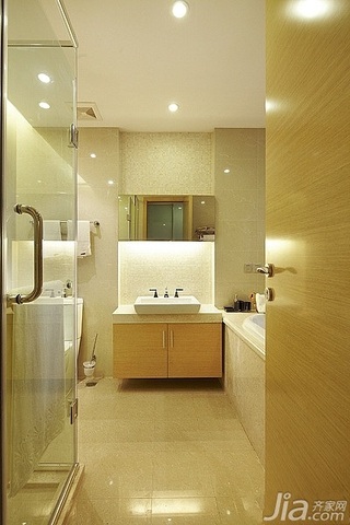 公寓时尚暖色调富裕型140平米以上卫生间洗手台图片
