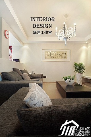 简约风格公寓时尚白色富裕型100平米客厅茶几图片