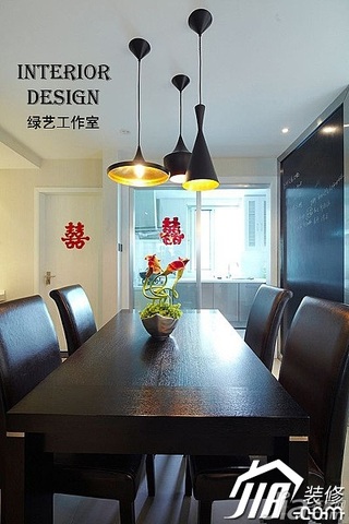 简约风格公寓时尚白色富裕型100平米餐厅灯具效果图
