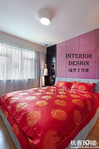 简约风格公寓时尚白色富裕型100平米卧室卧室背景墙窗帘效果图