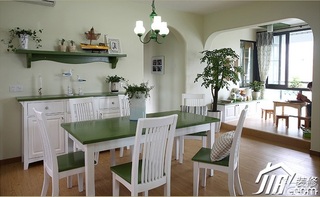 三米设计田园风格公寓小清新经济型120平米餐厅餐桌图片