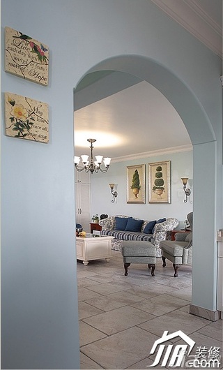 三米设计混搭风格复式小清新富裕型客厅沙发图片