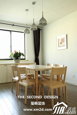 简约风格公寓简洁米色富裕型130平米餐厅餐桌效果图