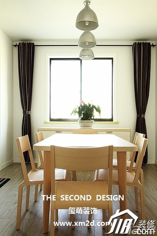 简约风格公寓简洁米色富裕型130平米餐厅餐桌效果图