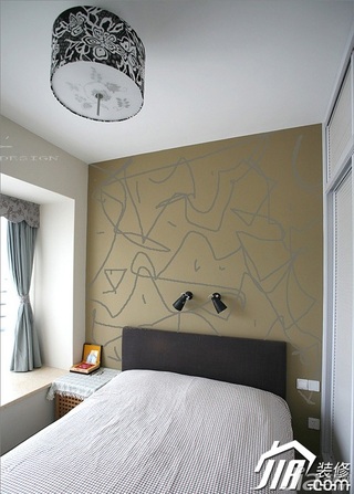 三米设计混搭风格公寓富裕型130平米卧室飘窗床图片