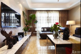 简约风格公寓简洁冷色调富裕型130平米客厅电视柜图片