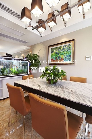 简约风格公寓冷色调富裕型130平米餐厅餐桌图片