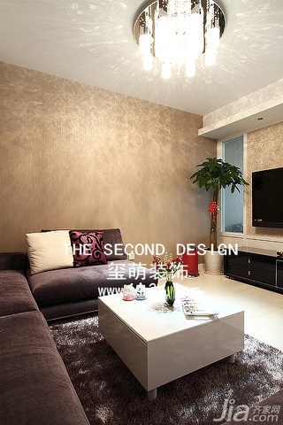 欧式风格公寓时尚咖啡色富裕型110平米客厅茶几图片