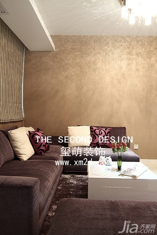 欧式风格公寓时尚咖啡色富裕型110平米客厅沙发图片