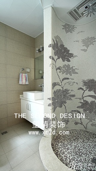 欧式风格公寓时尚咖啡色富裕型110平米卫生间洗手台效果图