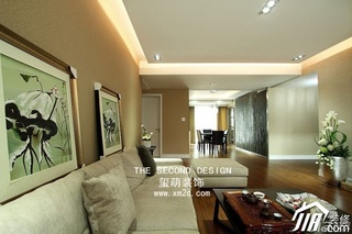 简约风格三居室温馨米色富裕型140平米以上客厅沙发背景墙沙发图片