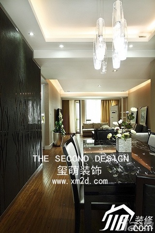 简约风格三居室温馨米色富裕型140平米以上餐厅餐桌效果图