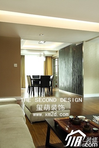 简约风格三居室温馨米色富裕型140平米以上客厅餐桌效果图