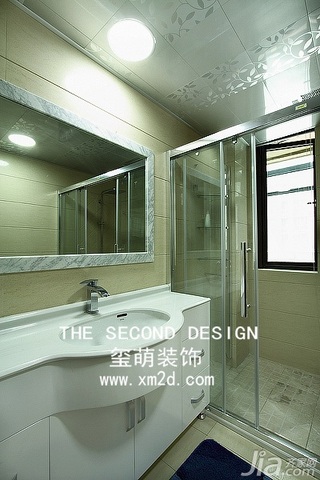 简约风格三居室温馨米色富裕型140平米以上卫生间浴室柜图片