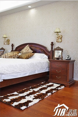 三米设计美式风格别墅豪华型卧室床图片