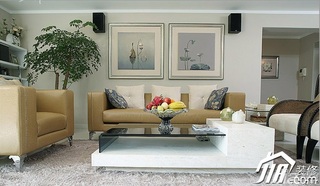 三米设计简约风格公寓富裕型客厅沙发效果图