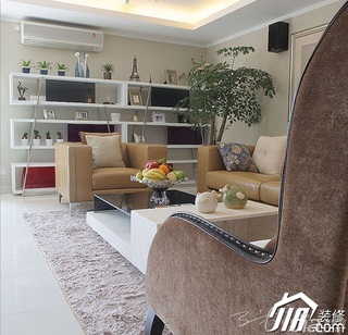 三米设计简约风格公寓富裕型客厅沙发图片