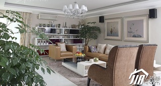 三米设计简约风格公寓富裕型客厅沙发图片