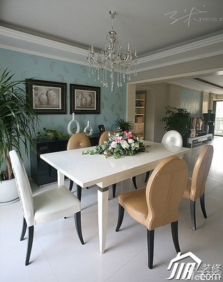 三米设计简约风格公寓富裕型餐厅餐桌图片
