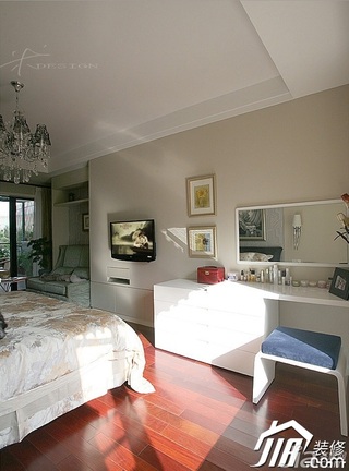 三米设计简约风格公寓富裕型卧室梳妆台图片