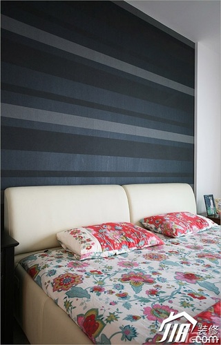 三米设计简约风格公寓经济型130平米卧室卧室背景墙床图片