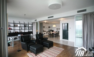 三米设计简约风格公寓经济型130平米书房沙发图片