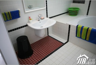 三米设计简约风格公寓经济型130平米卫生间洗手台图片