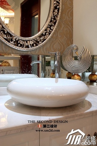 欧式风格奢华金色豪华型140平米以上洗手台效果图