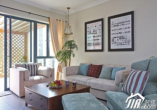 三米设计简约风格复式富裕型客厅沙发图片