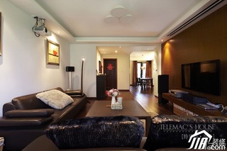 简约风格二居室时尚褐色富裕型客厅沙发图片