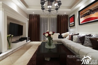 混搭风格公寓米色富裕型140平米以上客厅沙发背景墙沙发效果图
