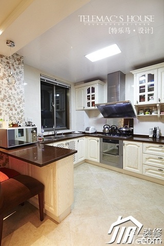 混搭风格公寓米色富裕型140平米以上厨房橱柜订做