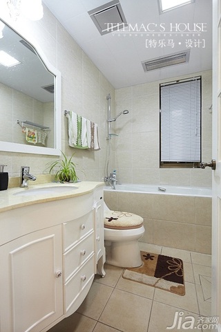 混搭风格公寓米色富裕型140平米以上卫生间浴室柜效果图