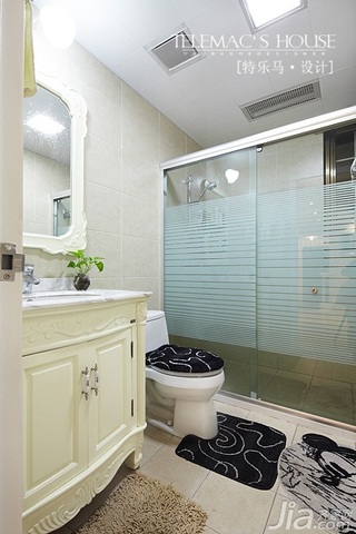 混搭风格公寓米色富裕型140平米以上卫生间浴室柜效果图