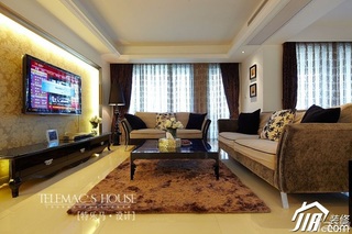 新古典风格公寓时尚暖色调富裕型140平米以上客厅沙发图片