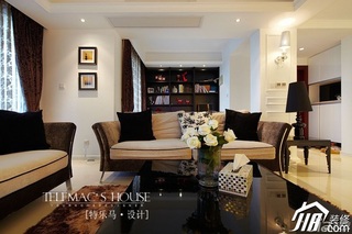 新古典风格公寓时尚暖色调富裕型140平米以上客厅沙发效果图