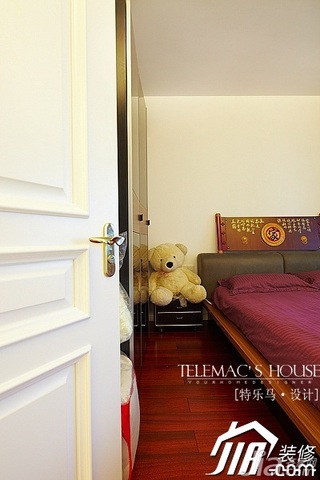 新古典风格公寓温馨暖色调富裕型140平米以上卧室床头柜效果图