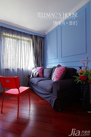 新古典风格公寓暖色调富裕型140平米以上书房沙发图片