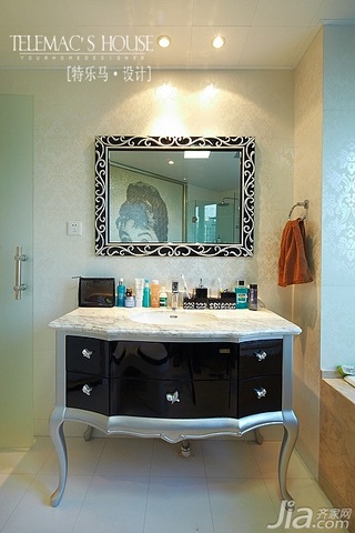 新古典风格公寓暖色调富裕型140平米以上卫生间浴室柜图片