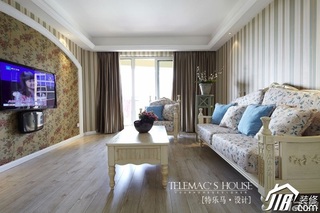 田园风格公寓富裕型140平米以上客厅沙发背景墙沙发图片