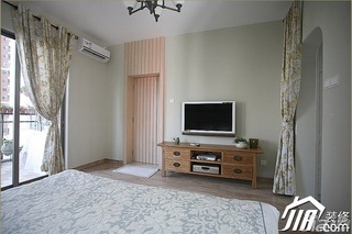 三米设计简约风格公寓经济型130平米卧室窗帘图片