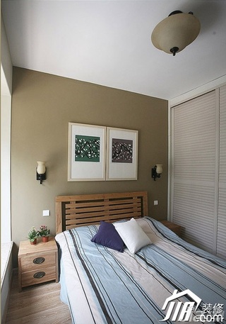 三米设计简约风格公寓经济型130平米卧室床效果图