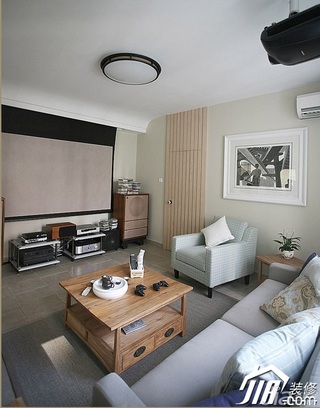 三米设计简约风格公寓经济型130平米客厅沙发图片