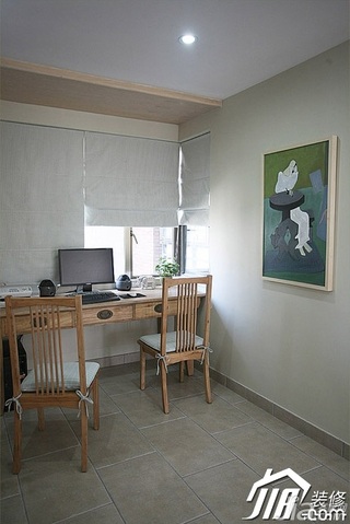 三米设计简约风格公寓经济型130平米书房书桌图片