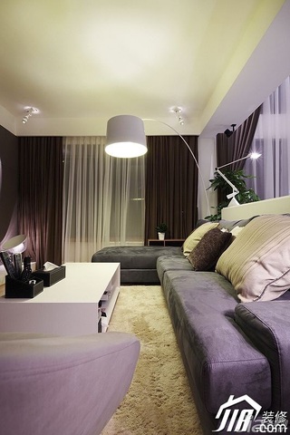 简约风格公寓大气褐色富裕型客厅灯具效果图