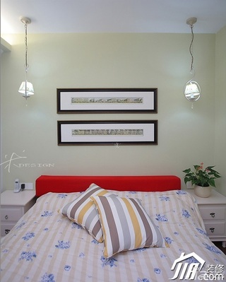 三米设计混搭风格公寓经济型130平米卧室床图片