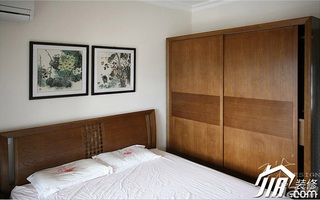 三米设计美式乡村风格公寓富裕型130平米卧室衣柜订做